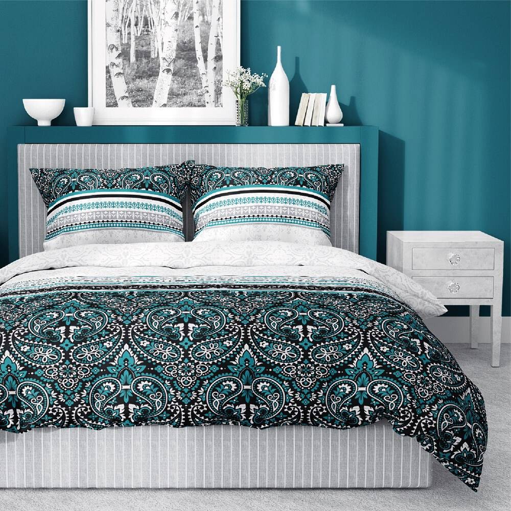 Pościel Satynowa Home Satin 140x200 Maroko Turkus 