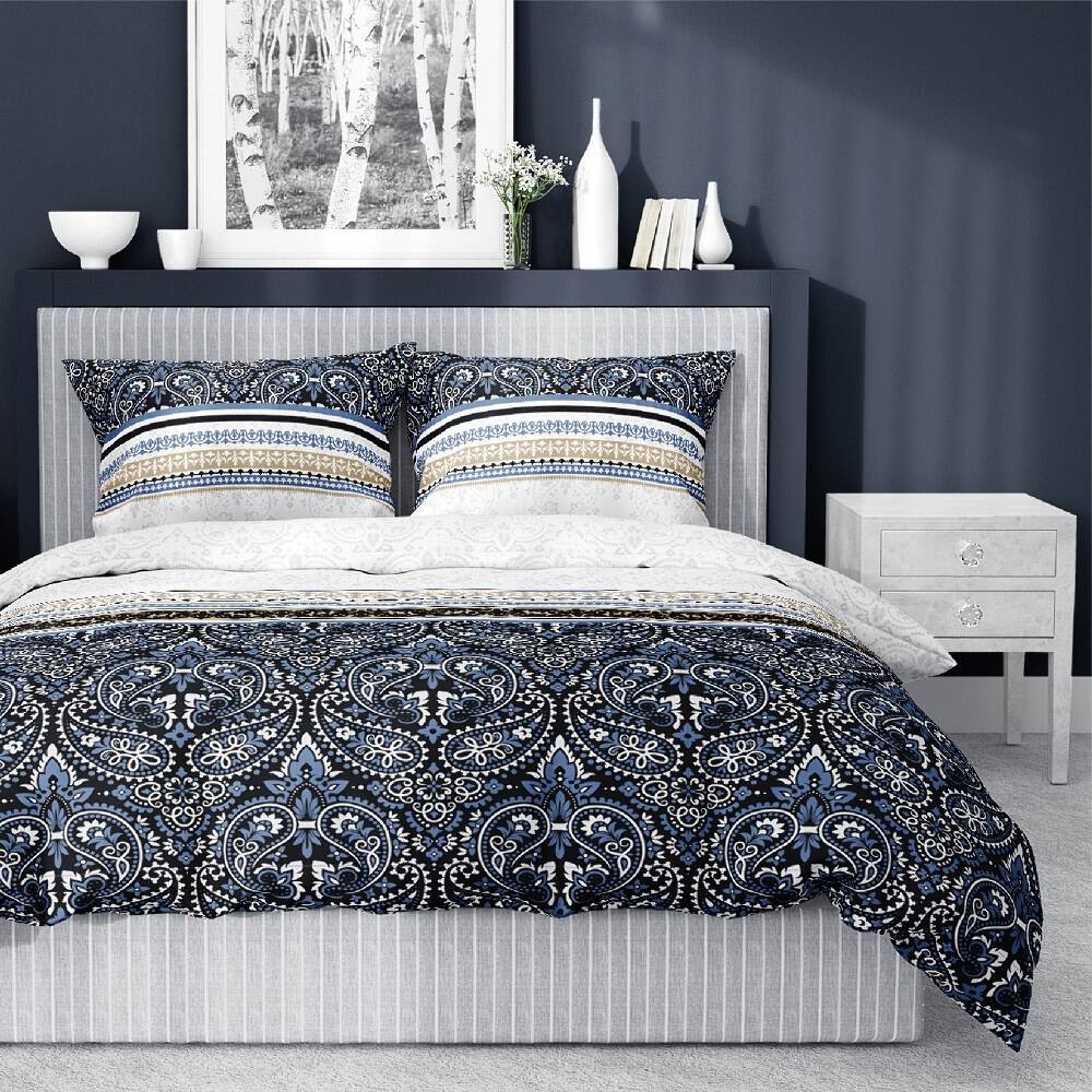 Pościel Satynowa Home Satin 140x200 Maroko Niebieska 
