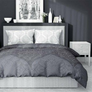 Pościel Satynowa Home Satin 160x200 Grafit Szary Orient 3497-A