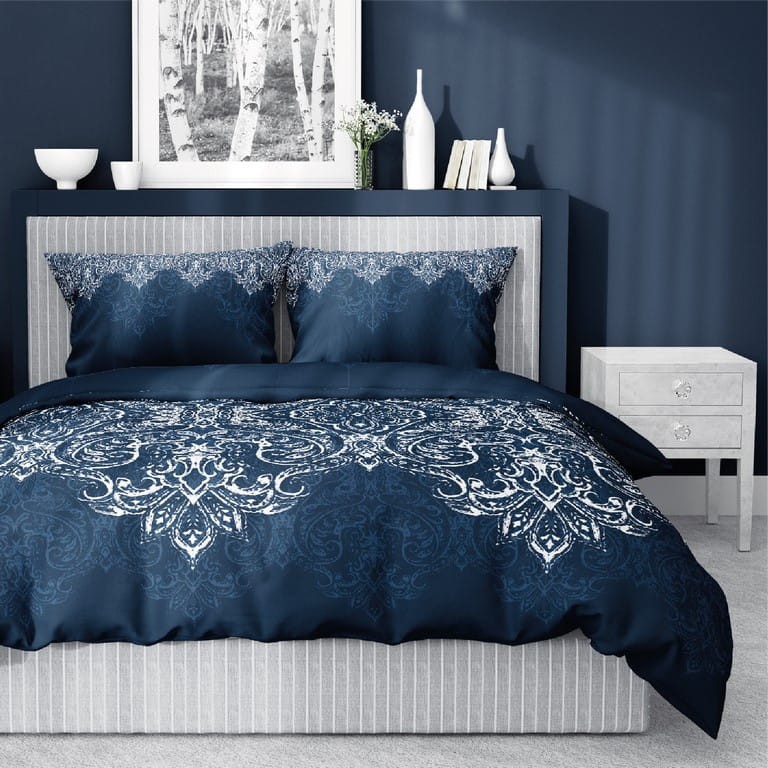 Pościel Bawełna Satynowa HS 220x200 Ornament Granat 3831-A