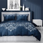 Pościel Bawełna Satynowa HS 220x200 Ornament Granat 3831-A