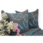 Pościel z Kory 100% Bawełna 160x200 Kwiat Szary 3035