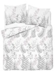 Pościel Bawełna Satynowa HS 160x200 Liście Biel 3987-B