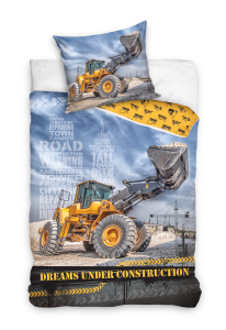 Pościel Dziecięca 100% bawełna 160x200 Buldożer 5027