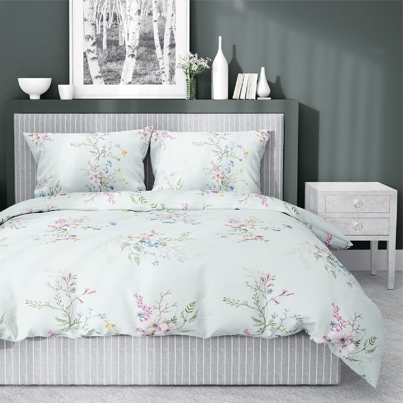 Pościel Satynowa Home Satin 160x200 Kwiaty 4055 A