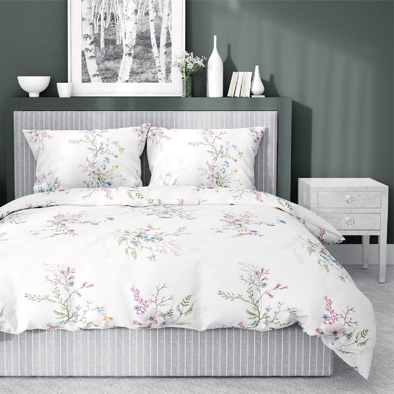 Pościel Satynowa Home Satin 160x200 Kwiaty 4055 B