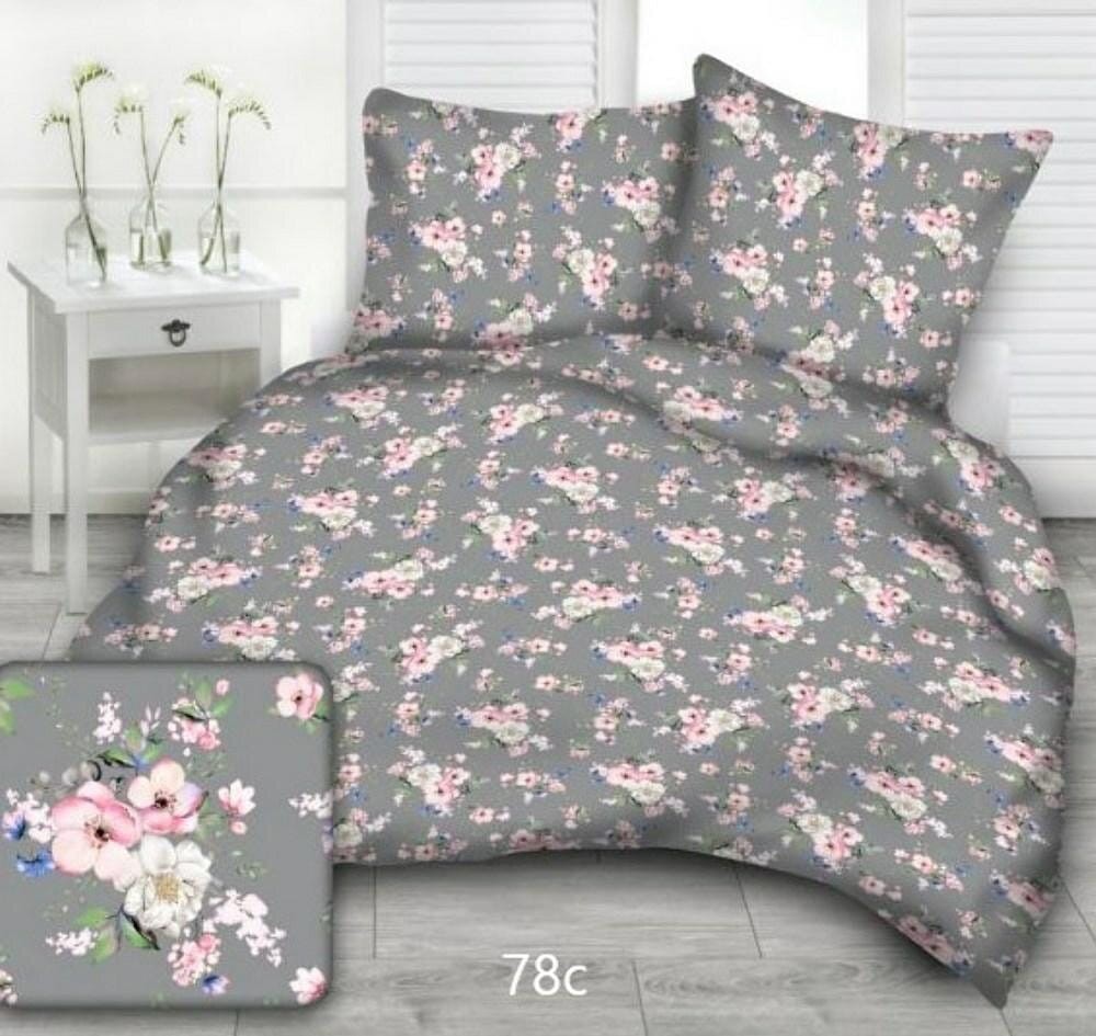 Pościel z Kory Grafit Kwiat 220x200 K-78-C