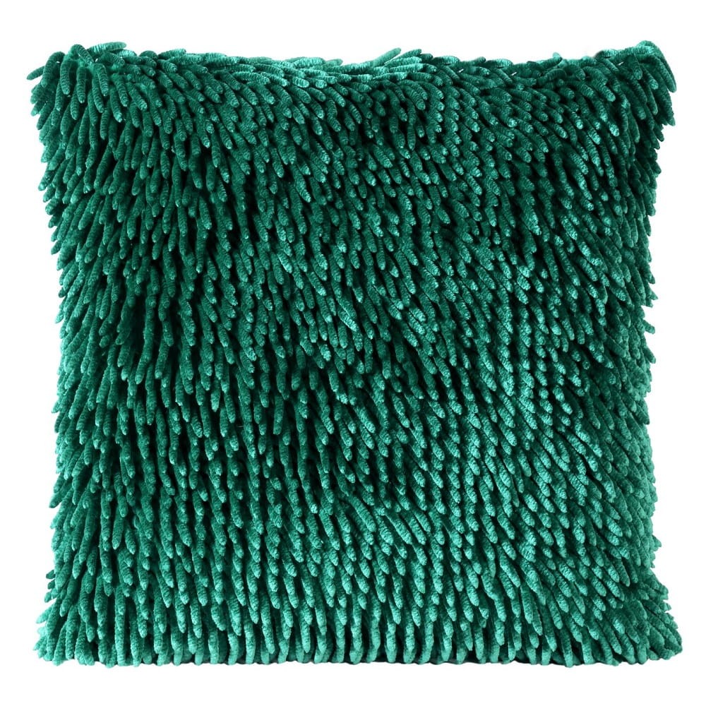 Poszewka Dekoracyjna Ozdobna 40x40 Shaggy Ciemna Zieleń