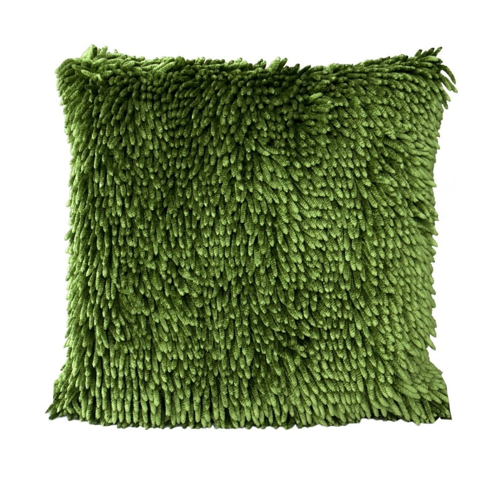 Poszewka Dekoracyjna Ozdobna 40x40 Shaggy Oliwka