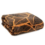 Koc Bawełniany Akrylowy Premium 150x200 Liście Rude 6