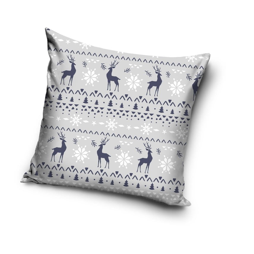 Poszewka Świąteczna 40x40 Renifery Popiel 3032