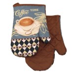 Rękawice Kuchenne 2szt z Magnesem Coffee Brąz