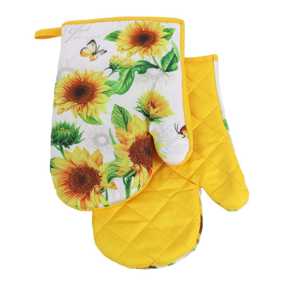 Rękawice Kuchenne 2szt z Magnesem Flower Słonecznik