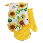 Rękawice Kuchenne 2szt z Magnesem Flower Słonecznik