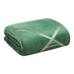 Koc z Mikrofibry 150x200 Ginko 3 Ciemna Zieleń