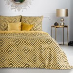 Pościel Satyna Bawełniana Nika 160x200 Pasy Musztarda 12