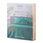 Pościel Satyna Bawełniana Metalic Box 220x200 Turkus 01