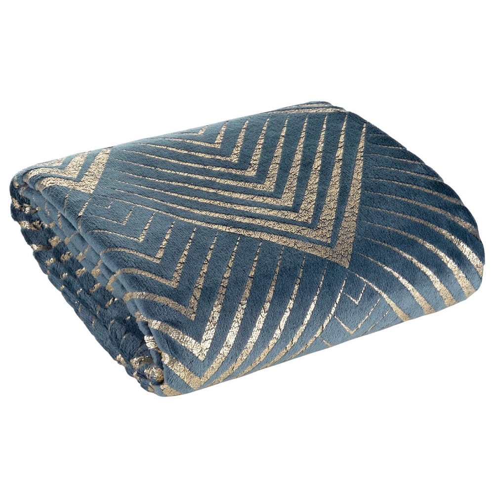 Koc z Mikrofibry 150x200 Victoria Granat Złoty