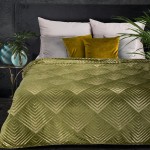 Koc z Mikrofibry 150x200 Victoria Oliwka Złoty