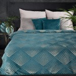 Koc z Mikrofibry 150x200 Victoria Turkus Złoty