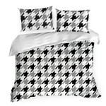 Pościel z Satyny Bawełnianej 220x200 Czarna Biała Nika 34