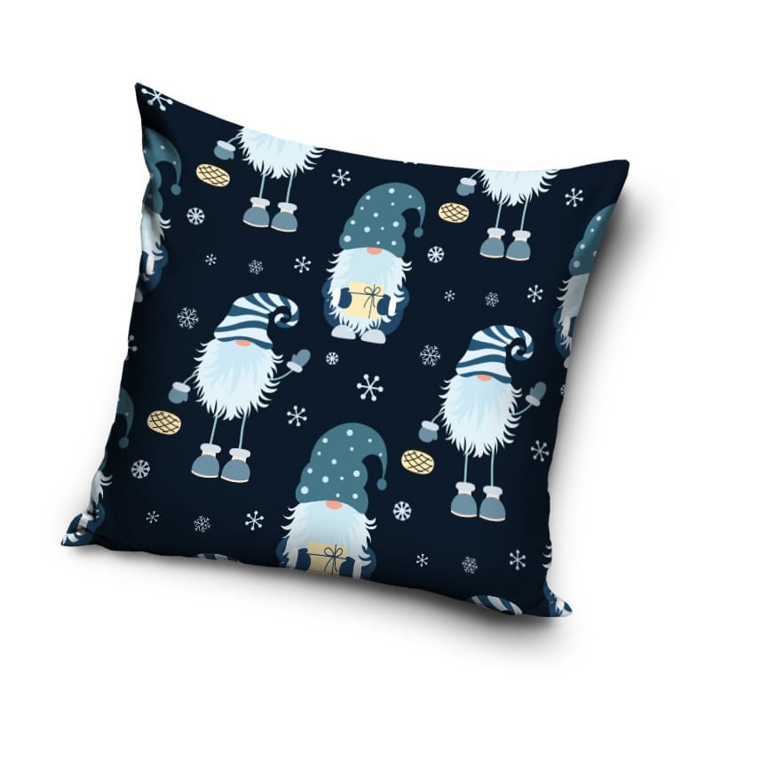 Poszewka Świąteczna 40x40 Skrzaty Grafit 7039