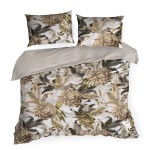 Pościel Satyna Bawełniana Spring 160x200 Kwiaty Beż 17