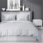 Pościel Satyna Bawełniana 160x200 Krateczka Szara 4812 B