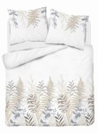 Pościel Satyna Bawełniana 160x200 Gałązki Biel 4811 B