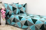Pościel z Kory 160x200 Trójkąty Turkus 2161