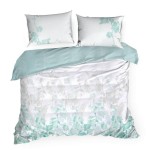 Pościel z Satyny Bawełnianej 160x200 Biała Miętowa Class 06