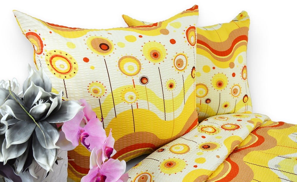 Pościel z Kory 100% Bawełna 160x200 Żółte Lizaki 0918