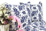 Pościel z Kory 100% Bawełna 160x200 Kwiaty Granat 2130