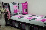 Pościel z Kory 100% Bawełna 160x200 Geo Amarant 3384