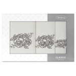 Komplet Ręczników 3 Części Rosalia Krem Grafit