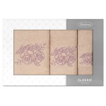 Komplet Ręczników 3 Części Rosalia Puder Lila