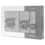 Komplet Ręczników 3 Części Rosalia Srebrny Grafit