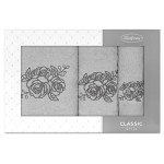 Komplet Ręczników 3 Części Rosalia Srebrny Grafit