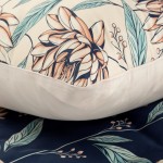 Pościel Satyna Bawełniana Nika 160x200 Kwiaty Granat 49