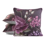 Poszewka Dekoracyjna 45x45 Velvet Kwiaty Fiolet Oliwka 120