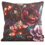 Poszewka Dekoracyjna 45x45 Velvet Kwiaty Brąz Turkus 129