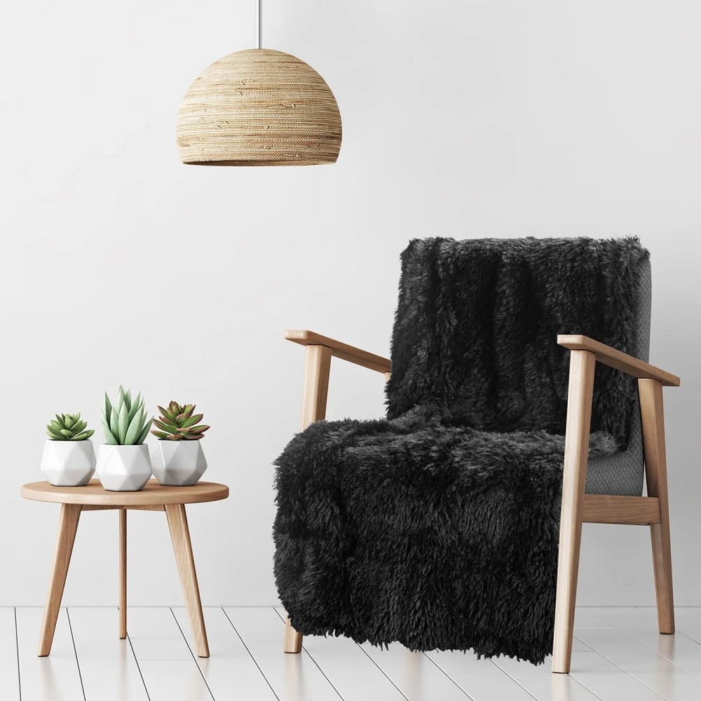 Narzuta na Fotel Koc 70x160 Tifany Czarny