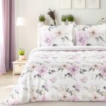 Pościel Satyna Bawełniana Spring 220x200 Kwiaty Lila 31