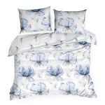 Pościel Satyna Bawełniana Spring 160x200 Kwiaty Niebieski 34