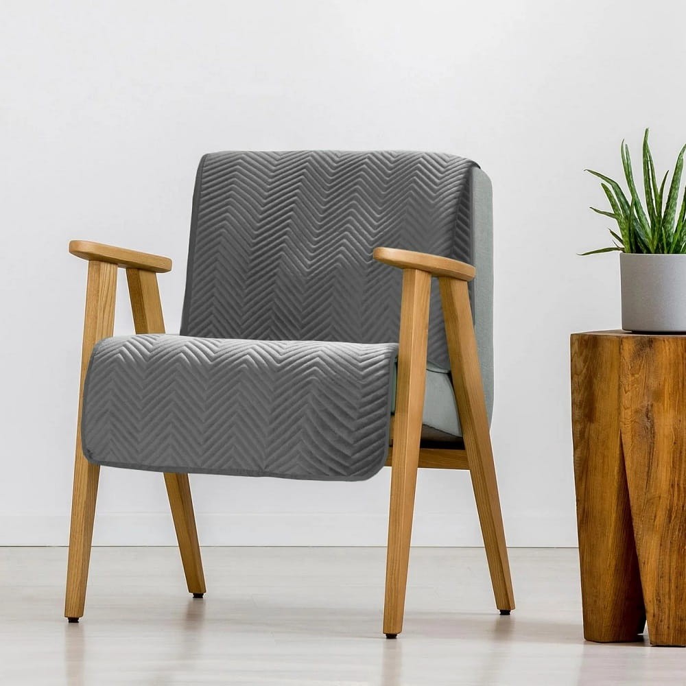 Narzuta na Fotel 70x160 Velvet Sofia Grafit