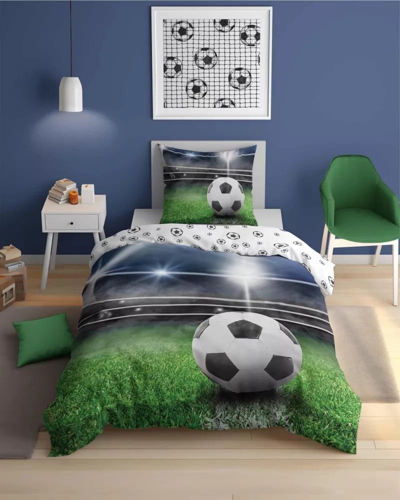 Pościel Dziecięca 100% bawełna 140x200 Piłka Boisko 5155 A