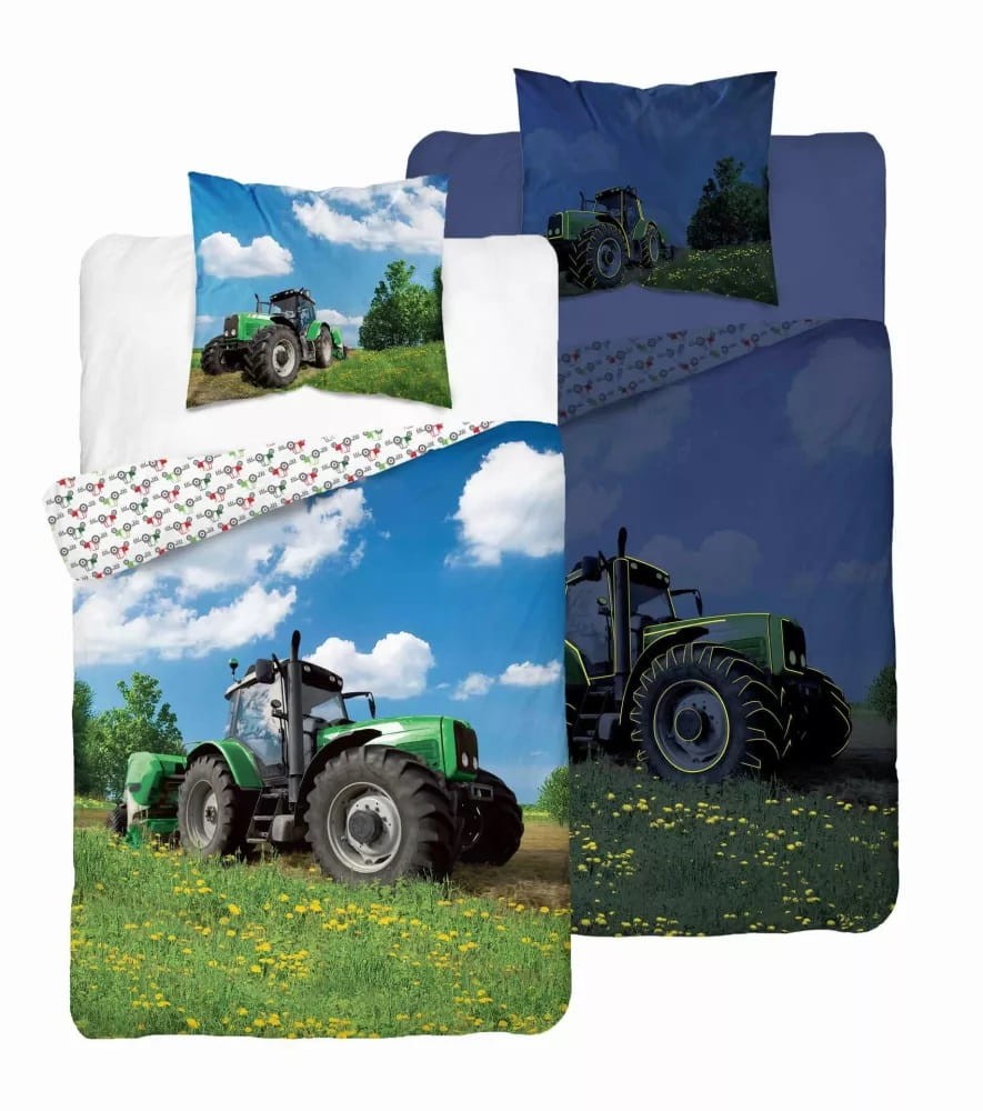 Pościel Dziecięca 100% bawełna 160x200 Traktor Fluo 2639 C