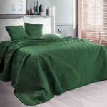 Narzuta na łóżko 170x210 Velvet Sofia Ciemna Zieleń