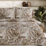 Pościel Satyna Bawełniana Spring 160x200 Liście Beż 46