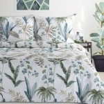 Pościel Satyna Bawełniana Spring 160x200 Biała Liście 52